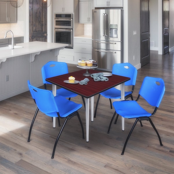 Regency Kahlo Square Table & Chair Sets, 48 W, 48 L, 29 H, Wood, Metal, Plastic Top, Mahogany TPL4848MHCM47BE - main